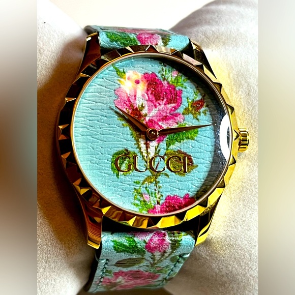 GUCCI YA1264085 G-Timeless “AQUA FLORA” Ladies Watch - Picture 1 of 16